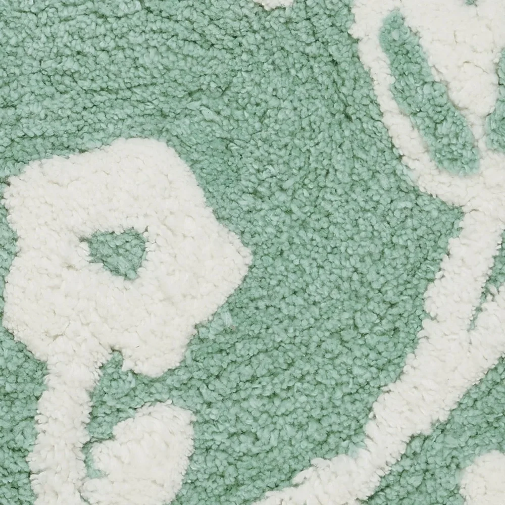 The Pioneer Woman Mazie Floral Crochet Round Cotton Bath Rug, Classic Mint, 24